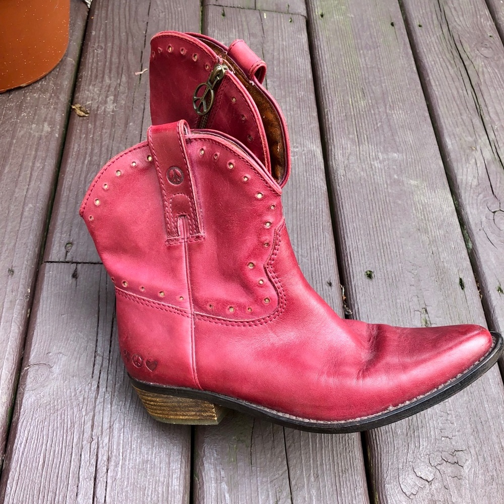 Lucky red leather western boot Chantel Rossa 8.5